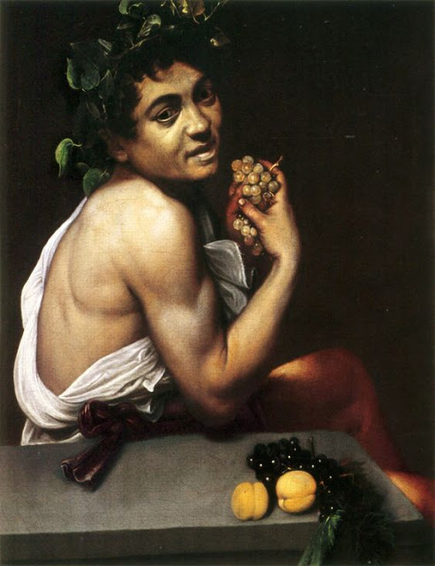 Caravaggio, Self-portrait as ” Bacchus”- Dionysos (1593).